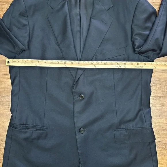 Ermenegildo Zegna Mens US 44 Black Wool2 Button Blazer Professional Lux Office